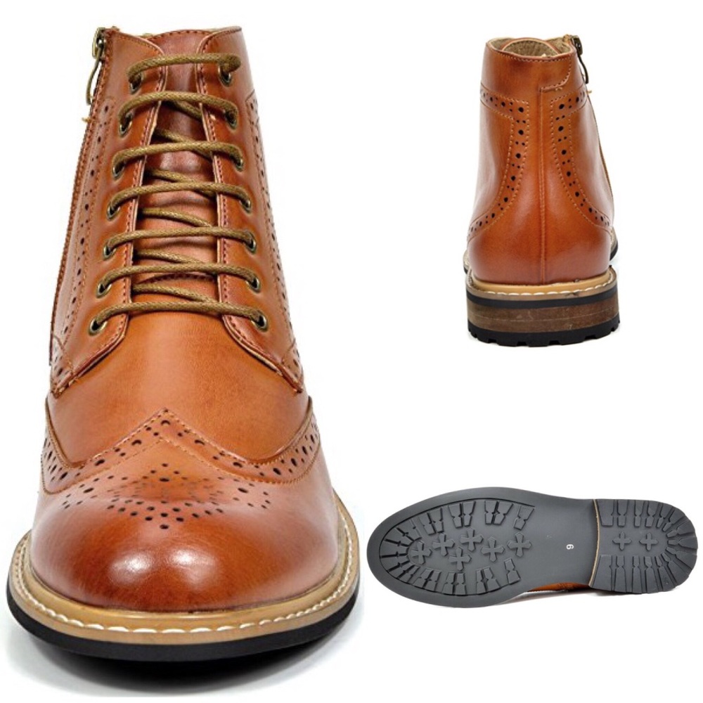 NEW Mens Bruno Leather Lined Oxfords Ankle Boots - Picture 3 of 3